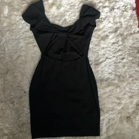 Dresses | Black Mini Dress Open Back I Was 13lbs At 5 3 Brand Unknown Skin  Tight | Poshmark